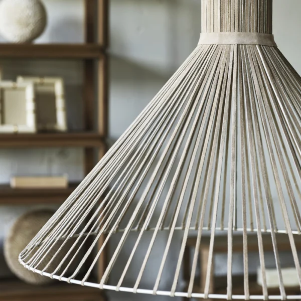 Elegant Suede Beige Pendant Light - Image 4