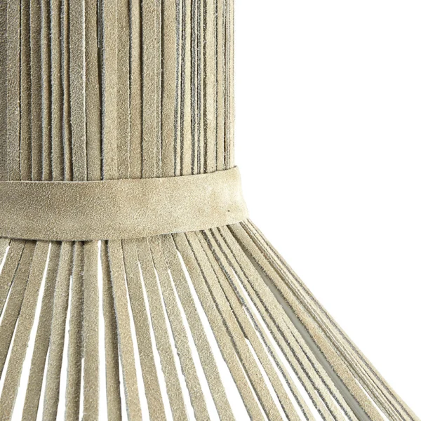 Elegant Suede Beige Pendant Light - Image 2