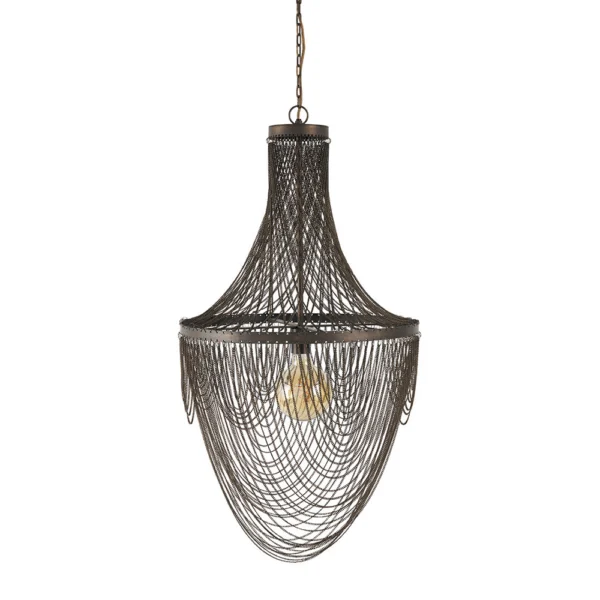 Contemporary Adorned Fine Metal Chain Pendant Light - Image 3