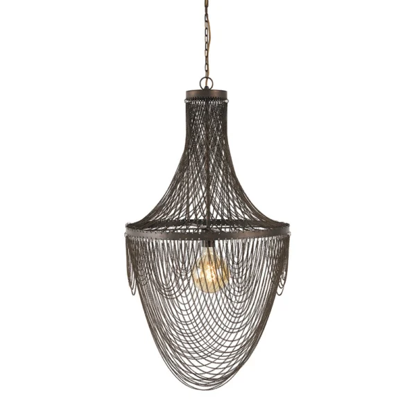 Contemporary Adorned Fine Metal Chain Pendant Light - Image 4