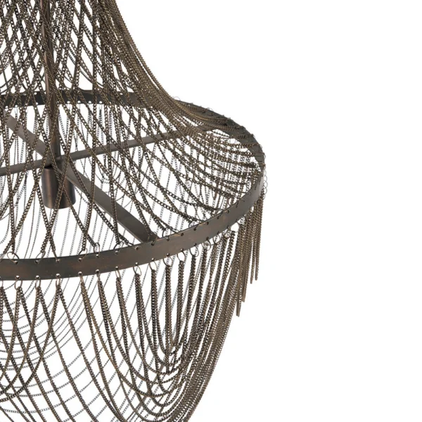 Contemporary Adorned Fine Metal Chain Pendant Light - Image 2