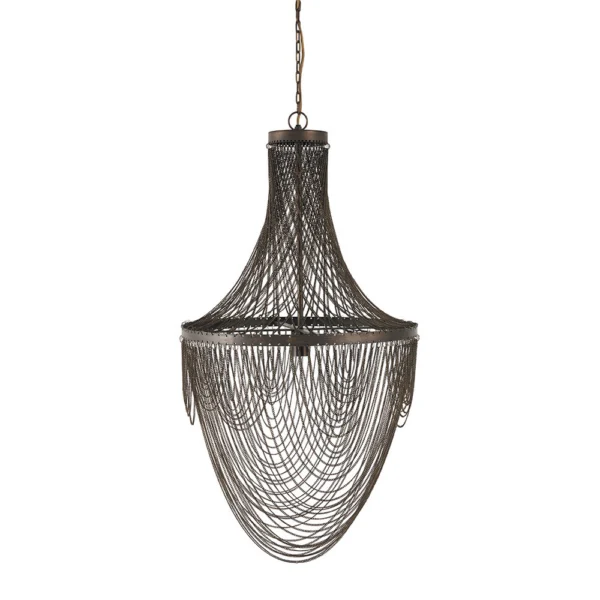Contemporary Adorned Fine Metal Chain Pendant Light