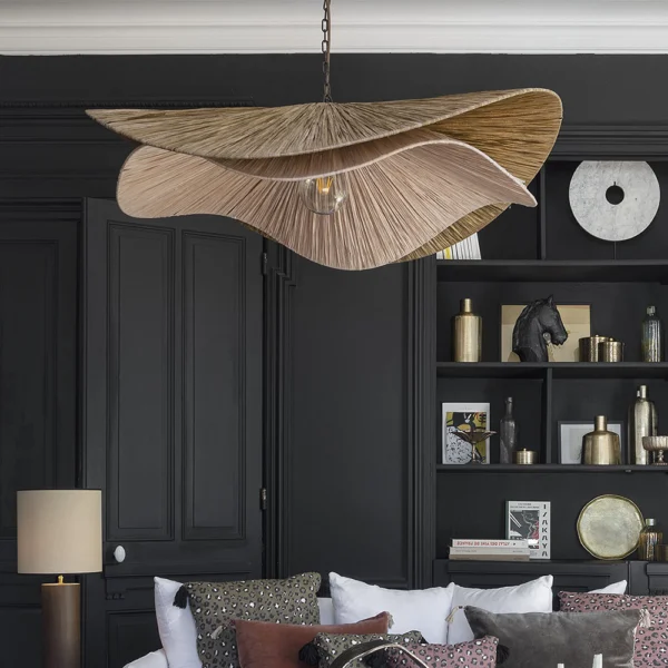 Golden and Powder Pink Shade Pendant Light - Image 4