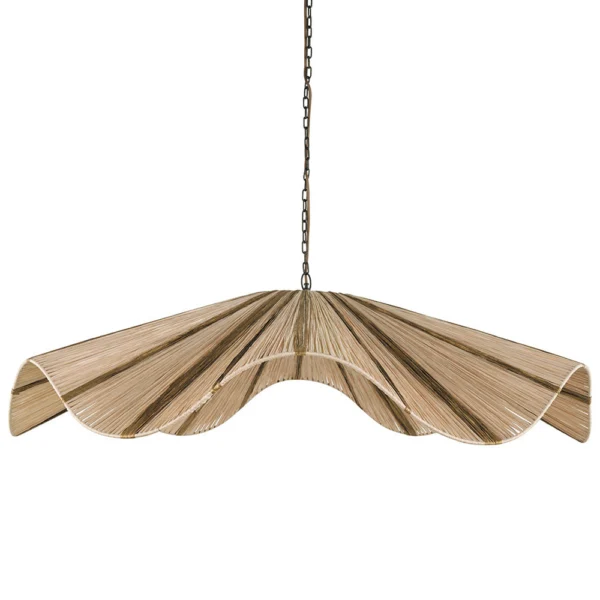 Raffia Gold and Natural Pendant Light