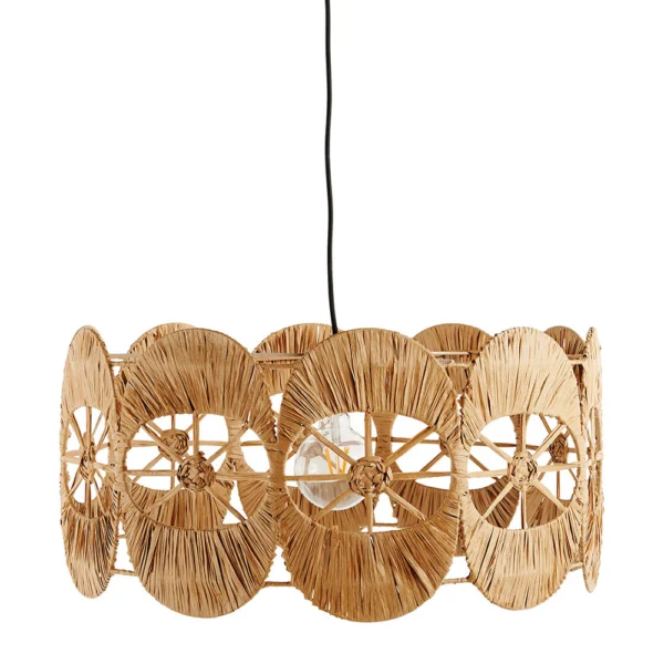 Timeless Hand-Woven Raffia Pendant Light - Image 3