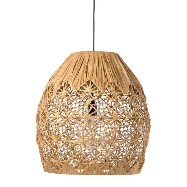 Hand-Woven Raffia Pendant Light - Image 3