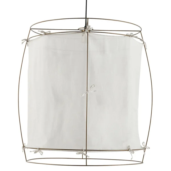 Contemporary White Fabric and Gold-Plated Pendant Light - Available in Two Sizes - Image 2