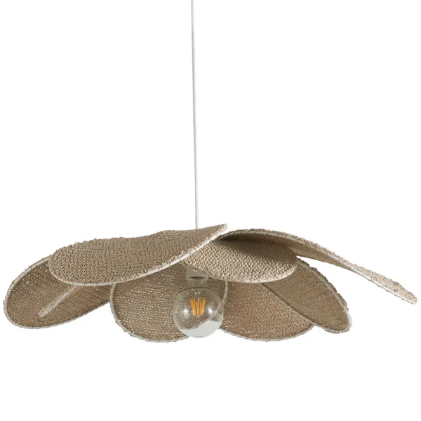 Rustic Hand-Woven Raffia Pendant Light - Image 2