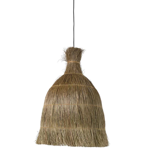 Rustic Handwoven Sugarcane Fiber Pendant Light