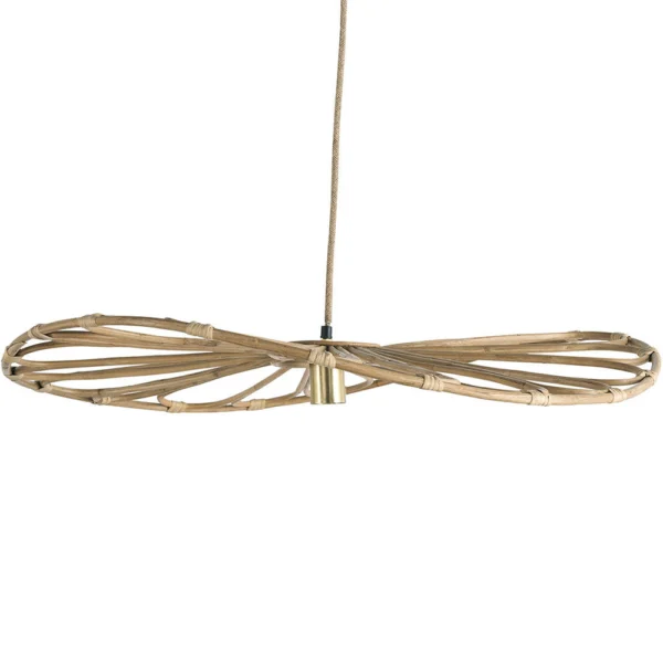 Elegant Curved Natural Rattan Pendant Light - Available in Two Sizes - Image 2