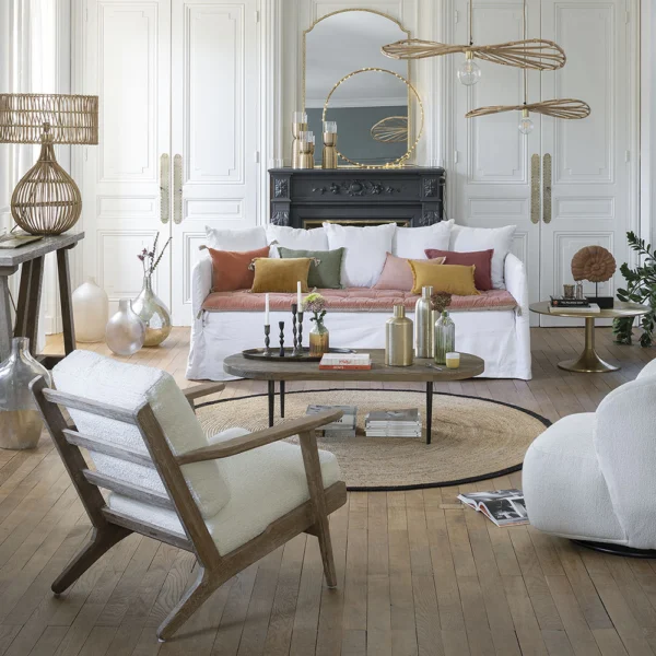Elegant Curved Natural Rattan Pendant Light - Available in Two Sizes - Image 4