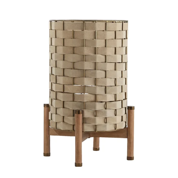 Timeless Elegant Beige Suede Lamp