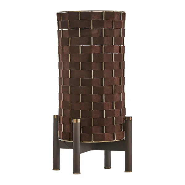 Timeless Elegant Brown Suede Lamp