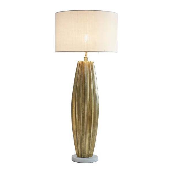 Stylish Metallic Gold Marble Lamp Base - Image 4