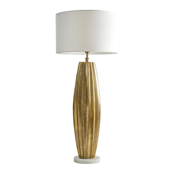 Stylish Metallic Gold Marble Lamp Base - Image 3