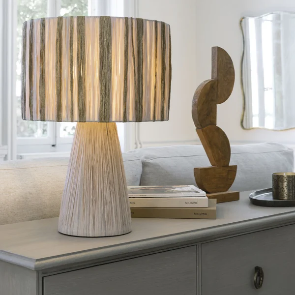 Sophisticated Raffia Lamp - Available in Two Colours - Image 5
