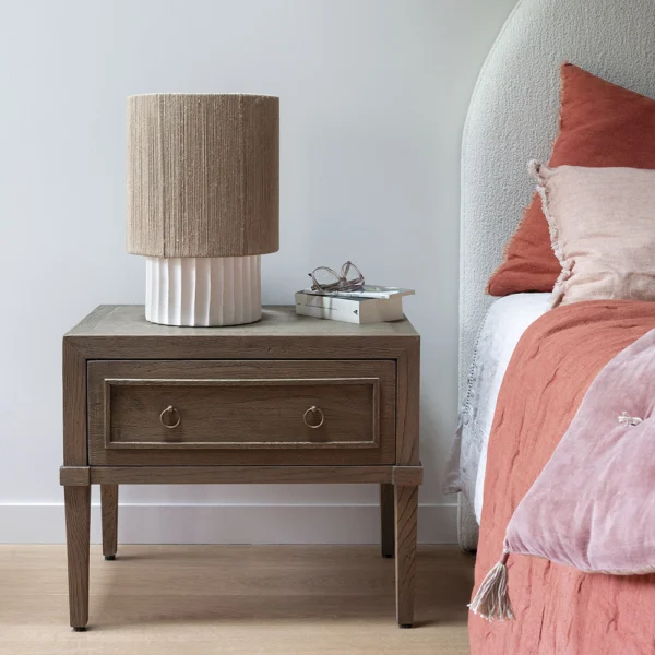 Natural Pottery Column Base and Hand-Woven Jute Top Table Lamp - Image 4