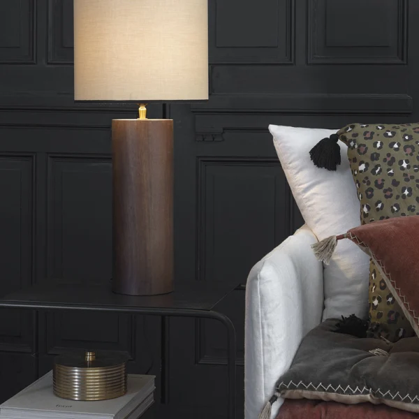 Waxed Mango Wood with Walnut Finish Lamp Base - Image 3