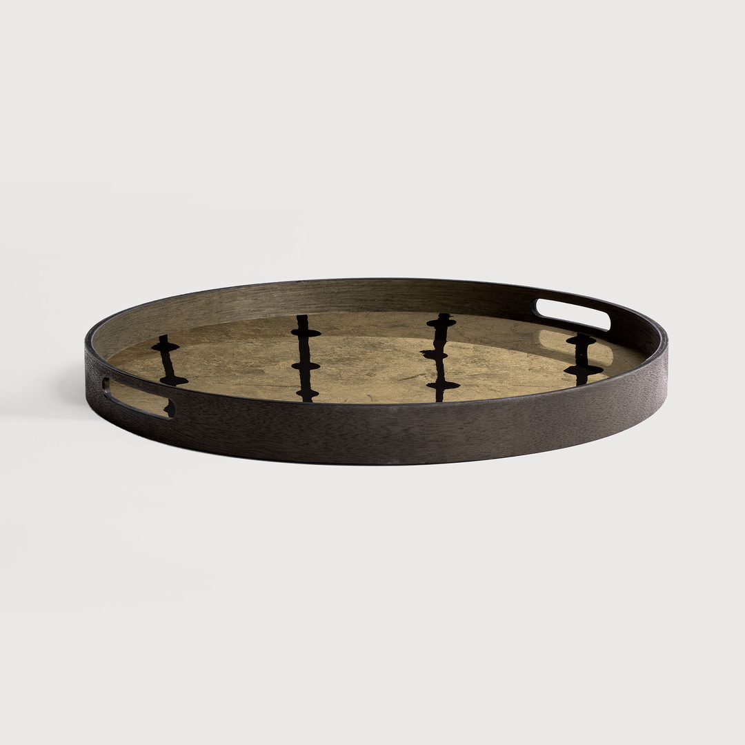 20418 - Gold Leaf Dots glass tray - Trays
