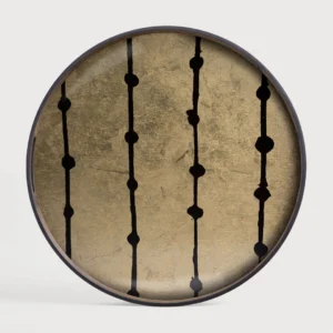 20418 - Gold Leaf Dots glass tray - Trays - Main Image