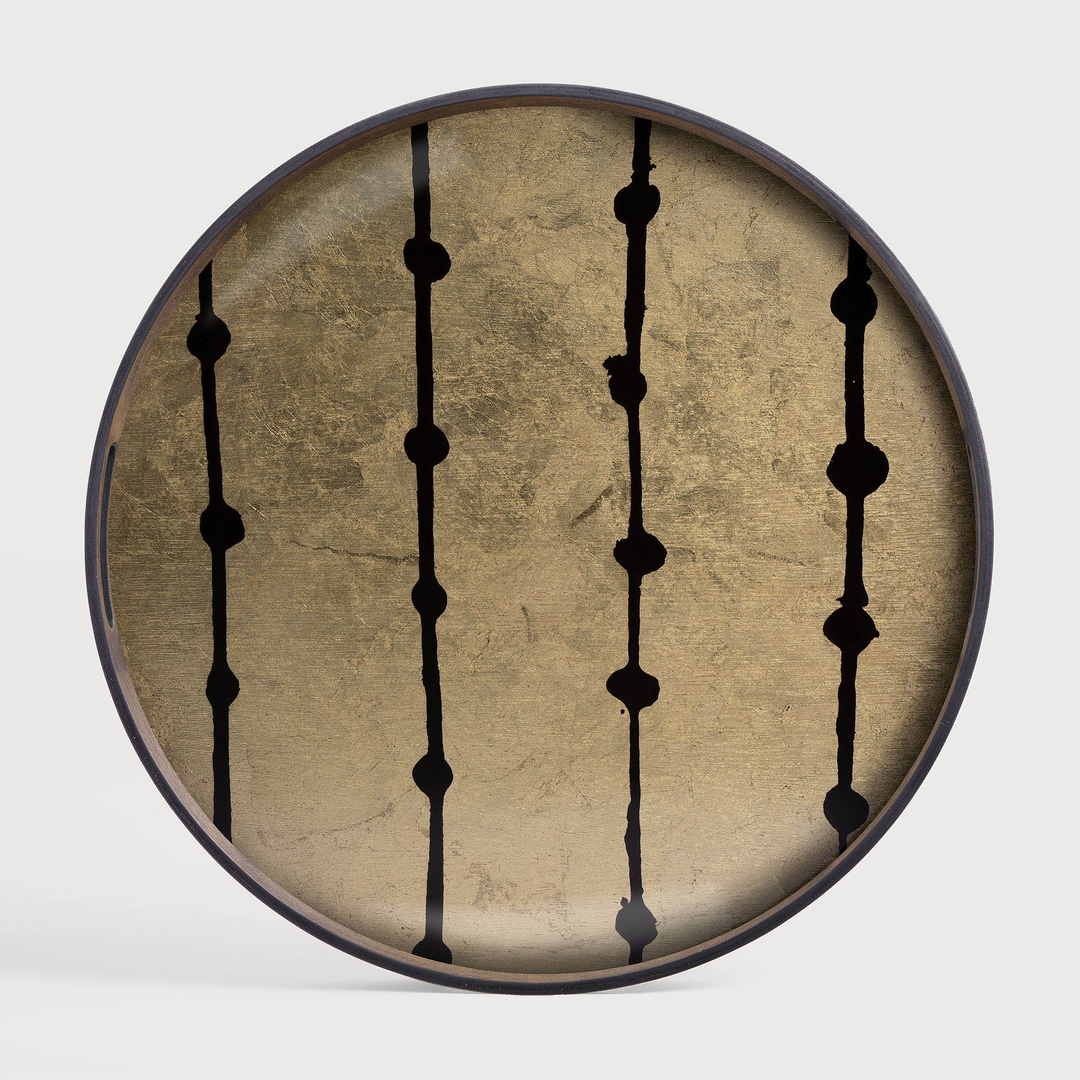 20418 - Gold Leaf Dots glass tray - Trays - Main Image