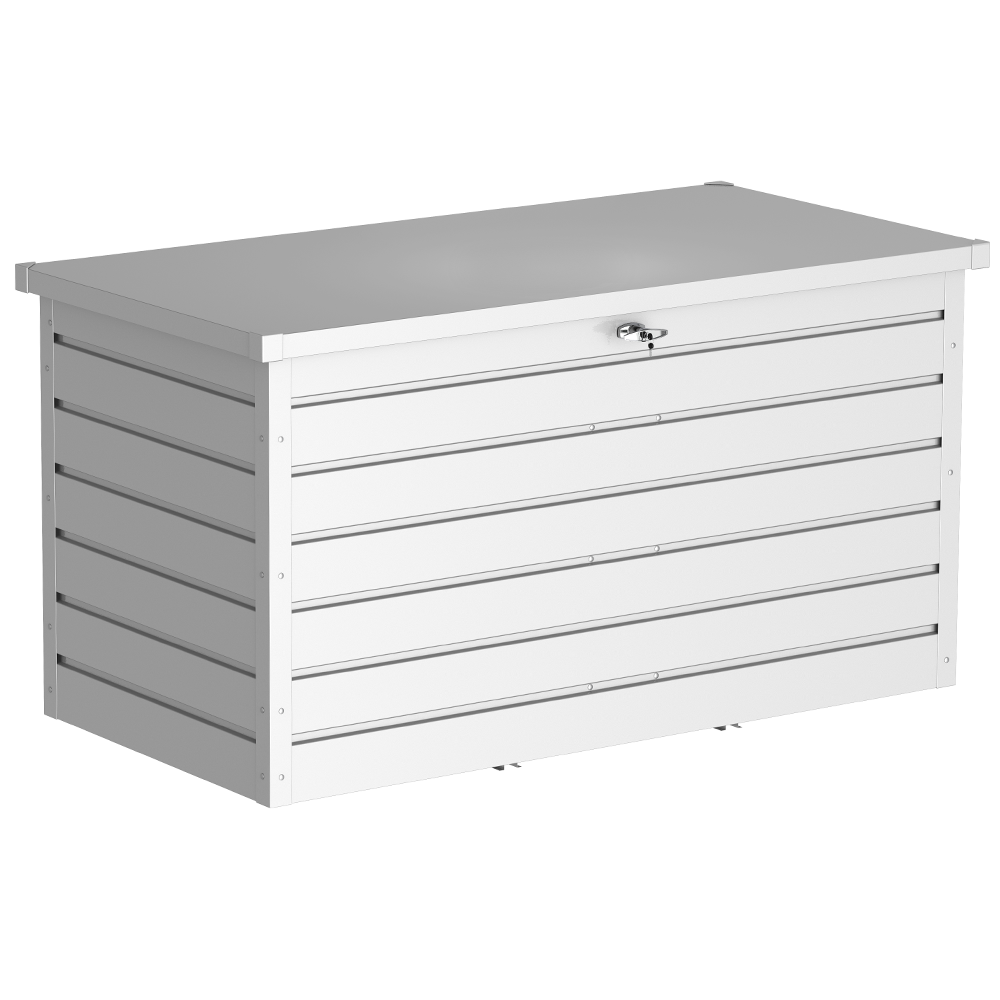 Oliveira Decor Furniture Silver Outdoor Storage Box Cupboard Cupboards Boxes Deck Cushion Terrace Balcony Garden Weatherproof