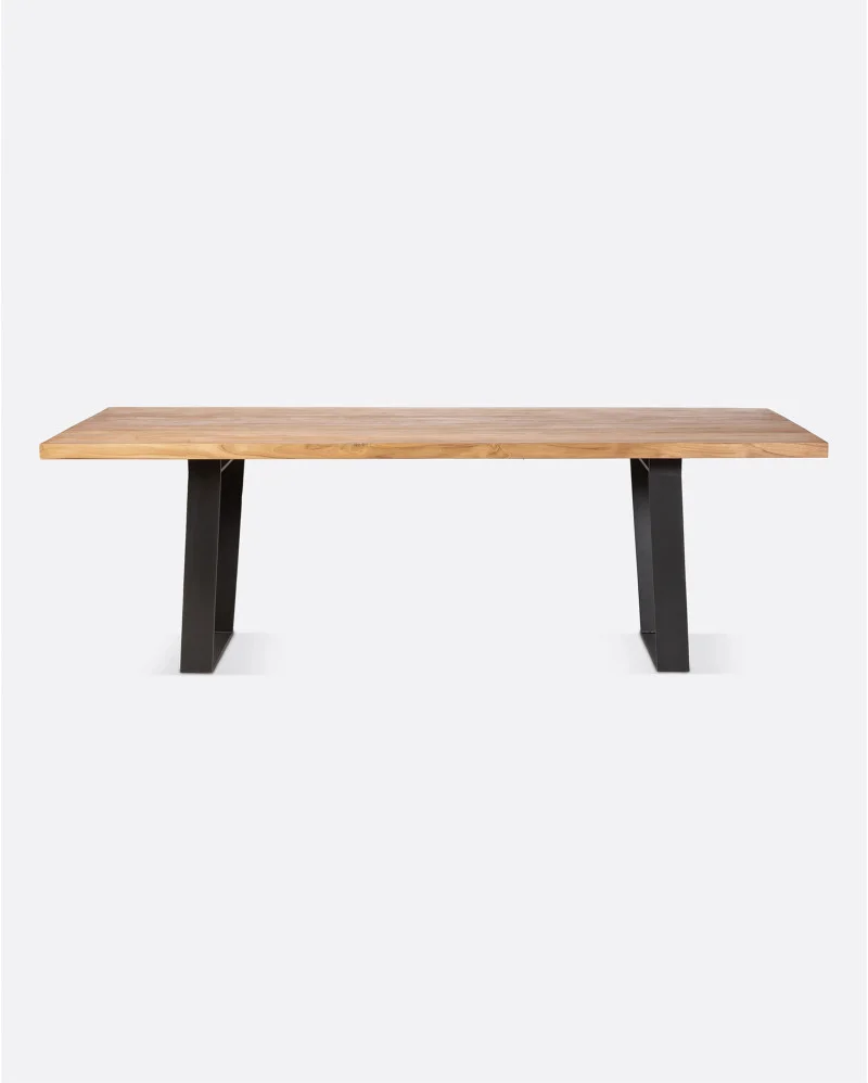 KNOT dining table in recycled teak wood and iron - 111241