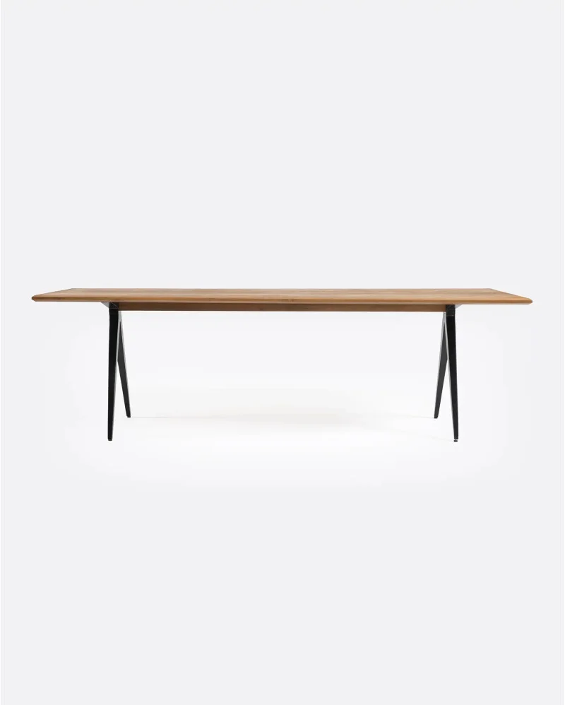 LIKU dining table in recycled teak wood and iron - 111275