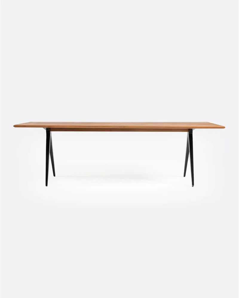Dining table LIKU in recycled teak wood and iron - 111277