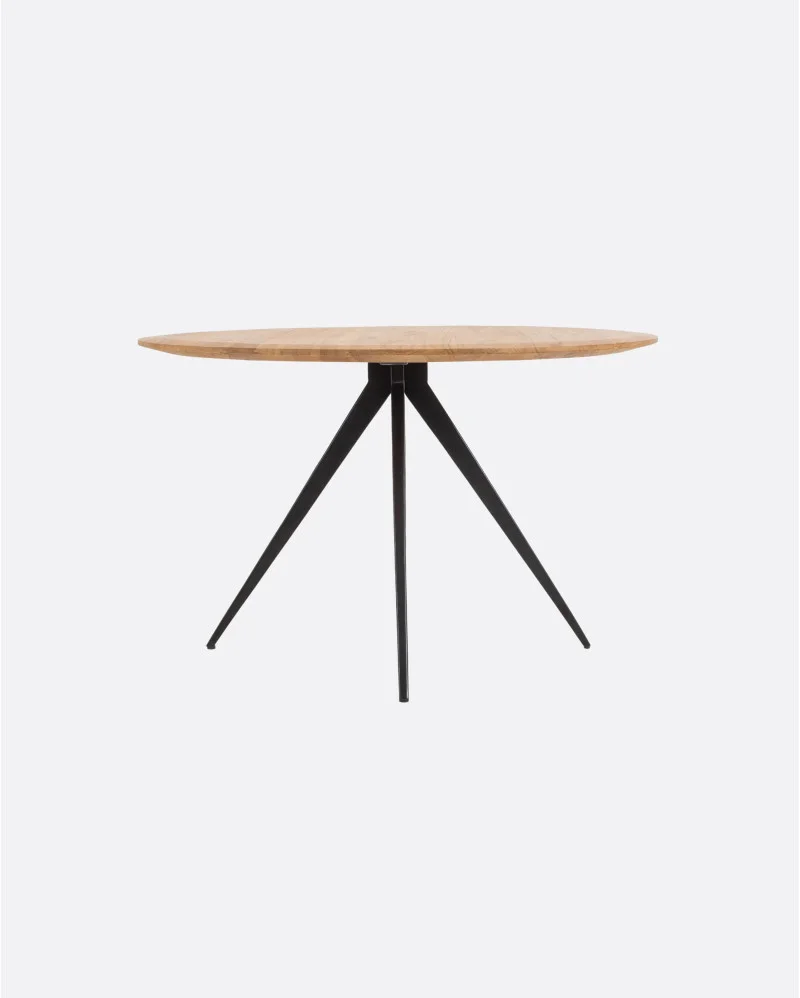 LIKU dining table in reclaimed teak wood and iron - 111279