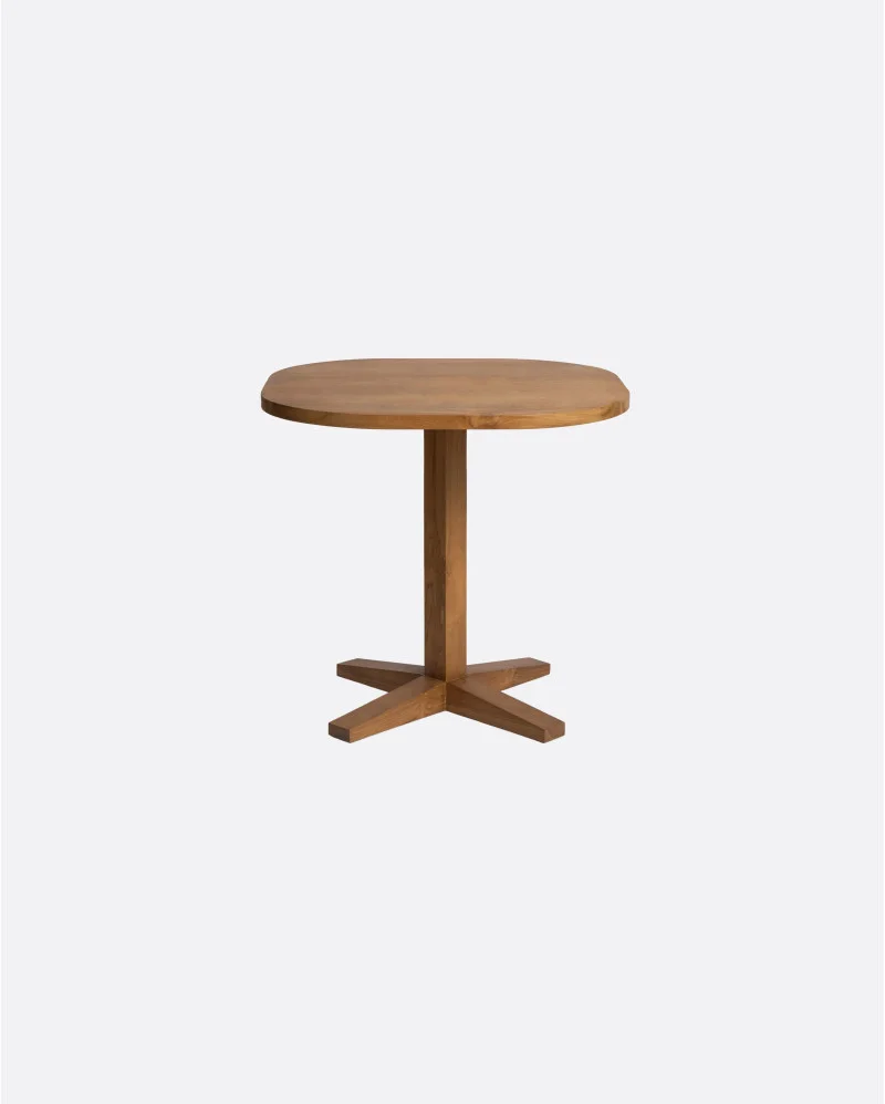 RUMAH dining table in teak wood round corners in natural colour - 111281