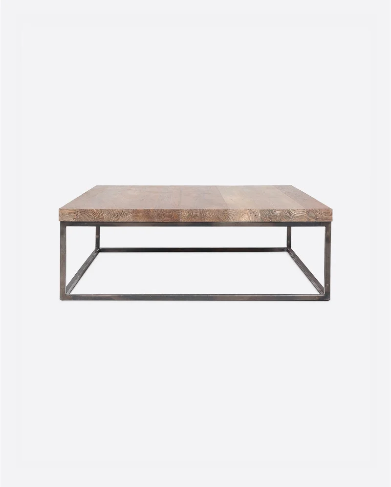 CUB coffee table in recycled teak wood and iron - 112011