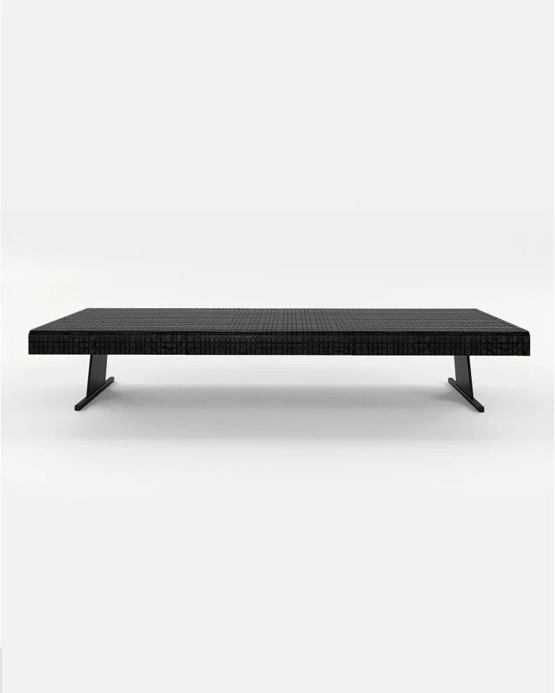 FORGE teak wood coffee table in black color - 112095