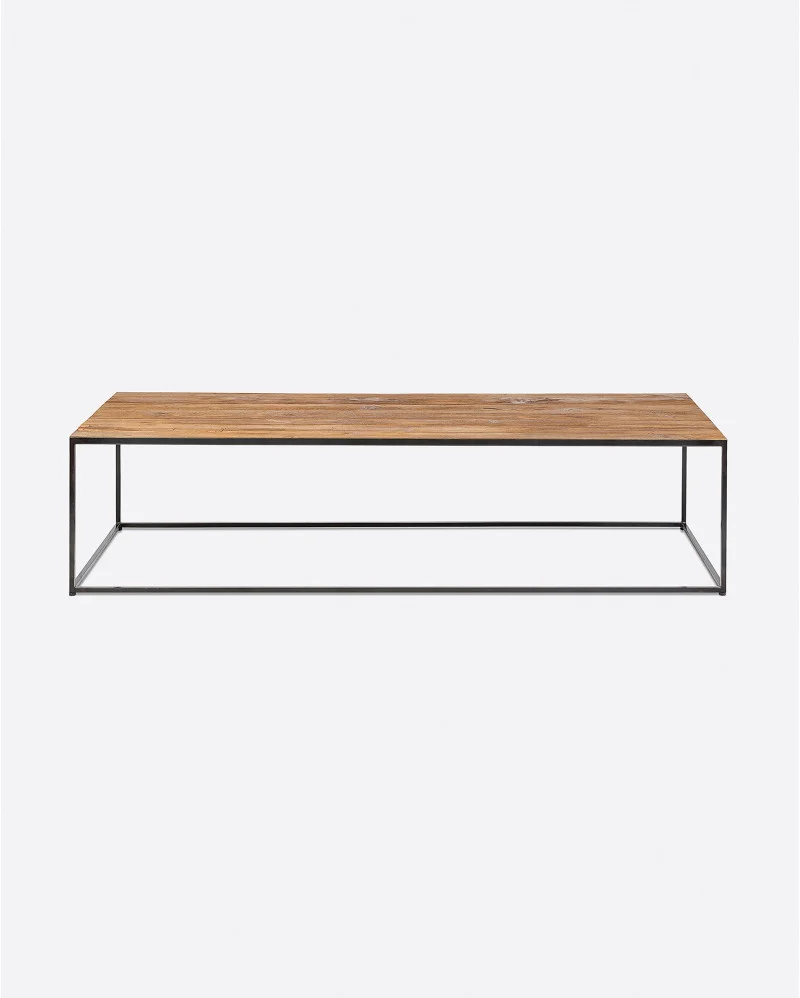 ONETWO coffee table in recycled teak wood and iron - 112111