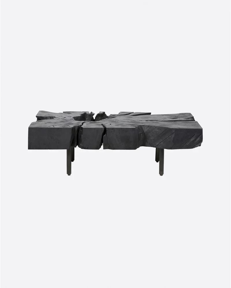 ROOT coffee table in teak root and iron in black colour - 112121
