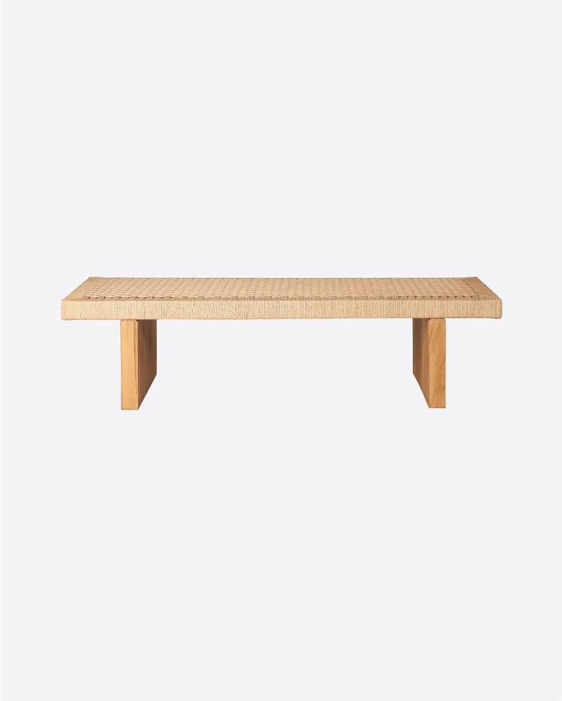 CORA coffee table in recycled teak wood and paper cord - 112145