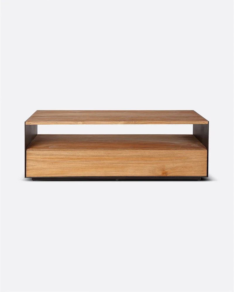 GEOX coffee table in recycled teak wood and iron - 112161