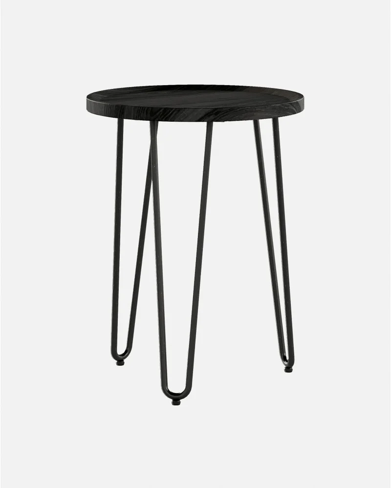 RODA side table in recycled teak wood and iron high - 113012