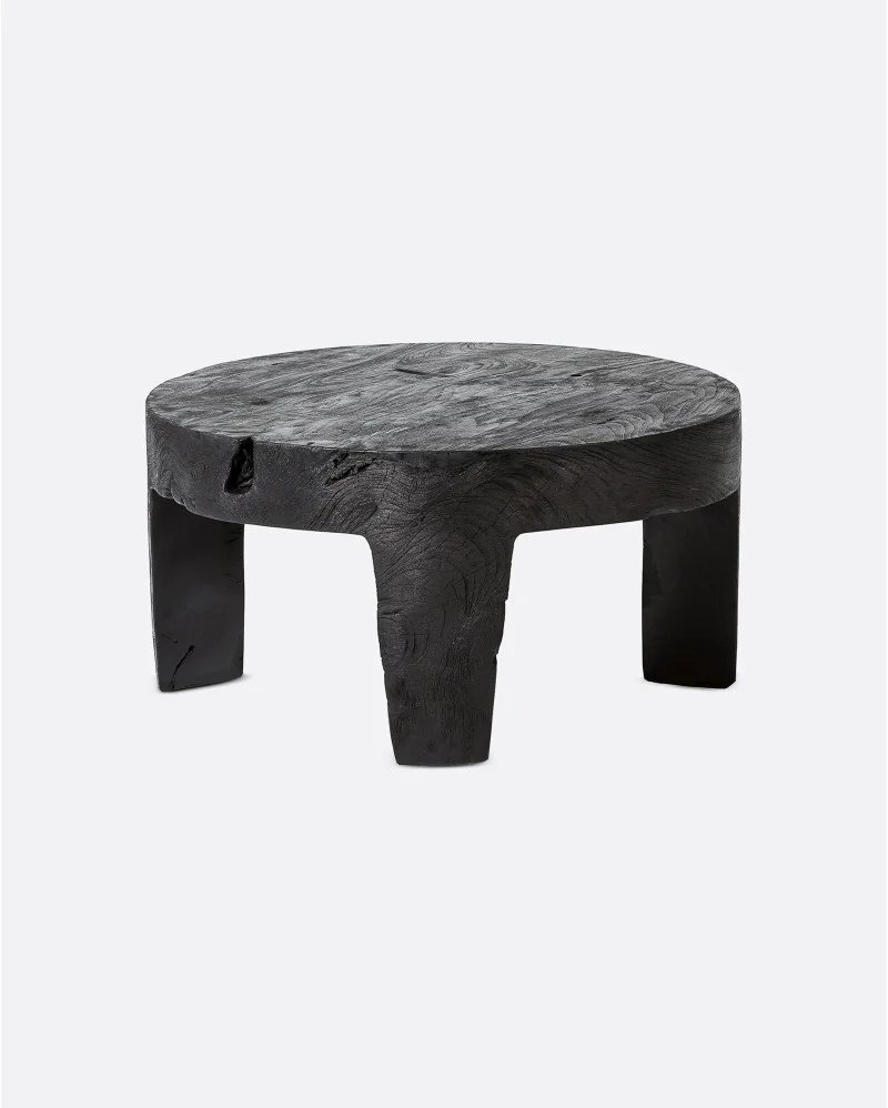 RIVIA side table in suar wood x high in black colour - 113141