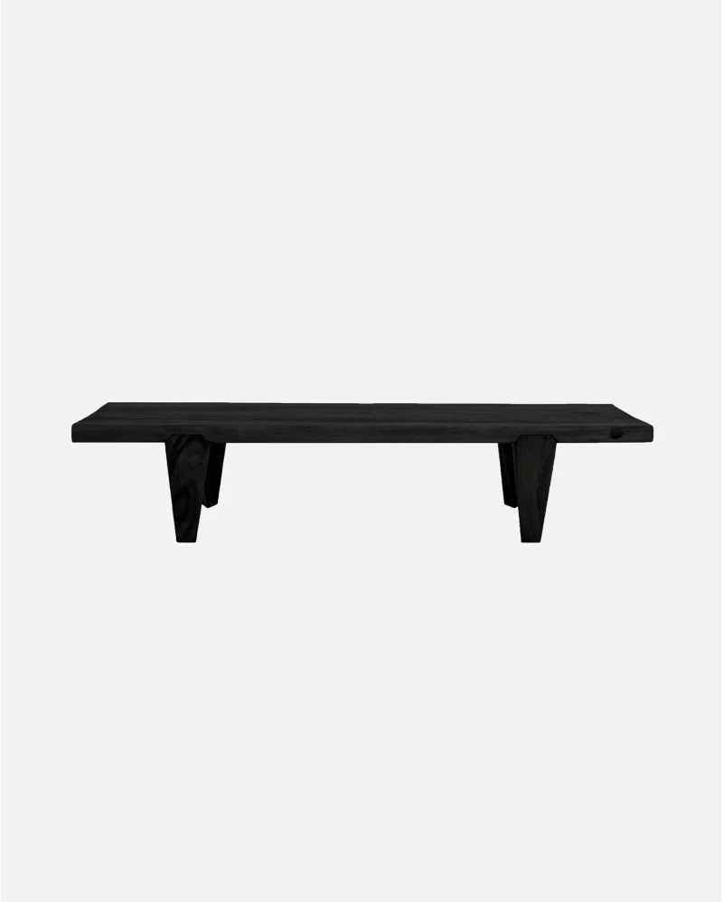 RIVIA coffee table in suar wood height in black - 113143