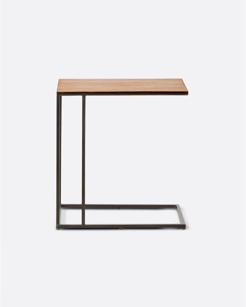 ONETWO side table in recycled teak wood and iron - 113161