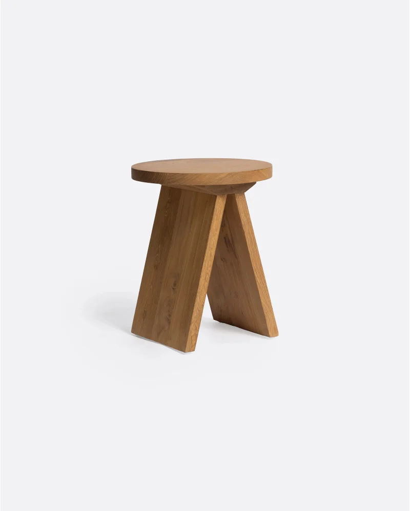 BATU side table in recycled teak wood x height in natural colour - 113251