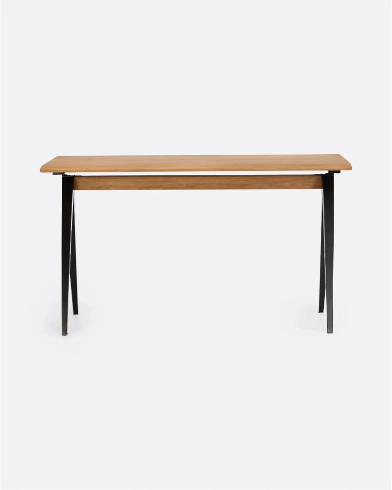LIKU desk in recycled teak wood and iron in natural colour - 116031