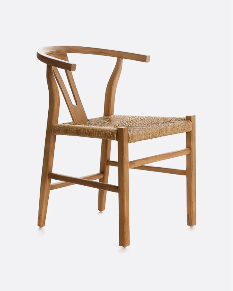 ROB chair in teak wood and paper cord in natural and black colour - 121034