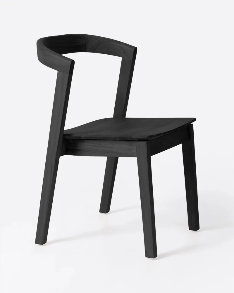 ARC chair without armrests in teak wood in black colour - 121087