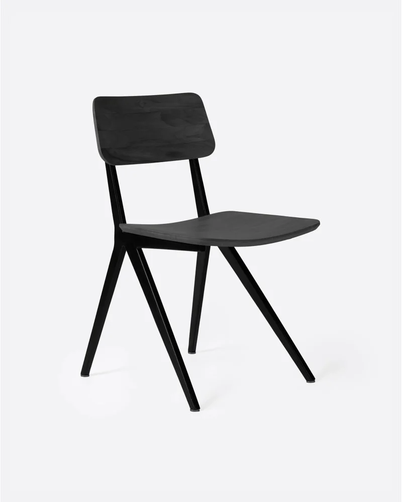 LIKU chair in teak wood and aluminium in black colour - 121152