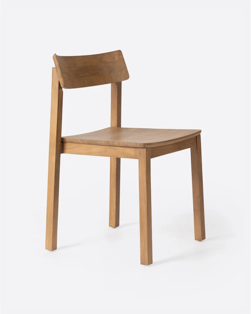 RAWI WA stackable chair in teak wood in natural colour - 121155