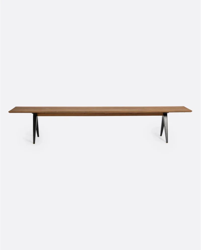 LIKU bench in recycled teak wood and iron in natural colour - 123131