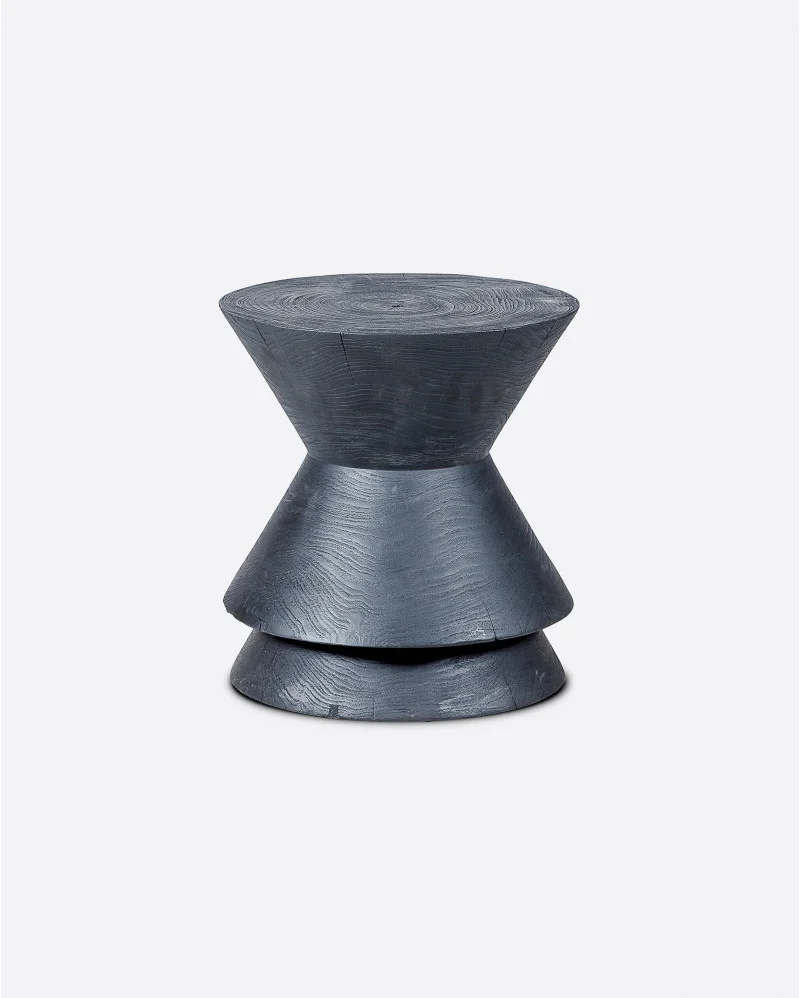 DIAVOLO stool in teak wood in black colour - 124082