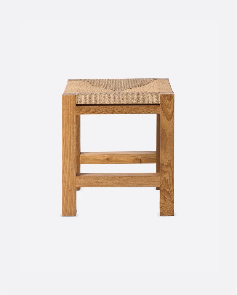 KUMAI stool in teak wood and paper cord - 124131
